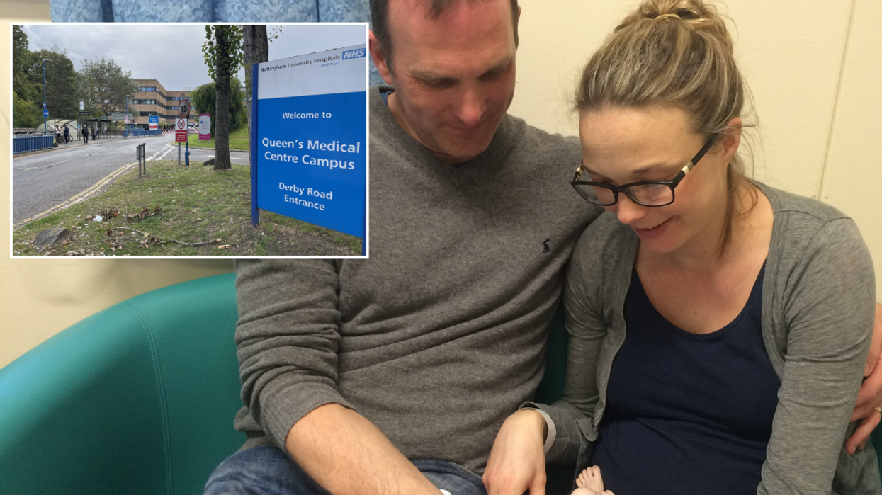 Jack and Sarah Hawkins with baby Harriet, QMC Nottingham