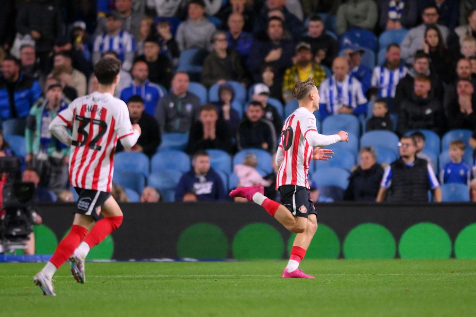Jack Clarke of Sunderland celebrates his goal to make it 0-2