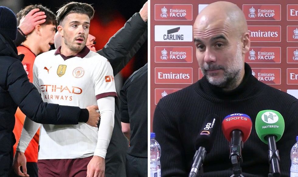 Jack Grealish and Pep Guardiola