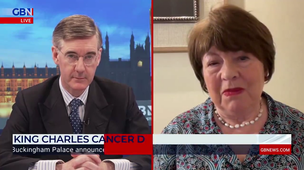Jacob Rees-Mogg and Angela Levin