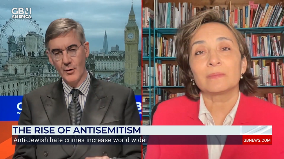 Jacob Rees-Mogg and Asra Nomani