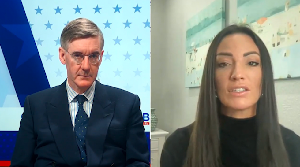 Jacob Rees-Mogg and Jillian Anderson