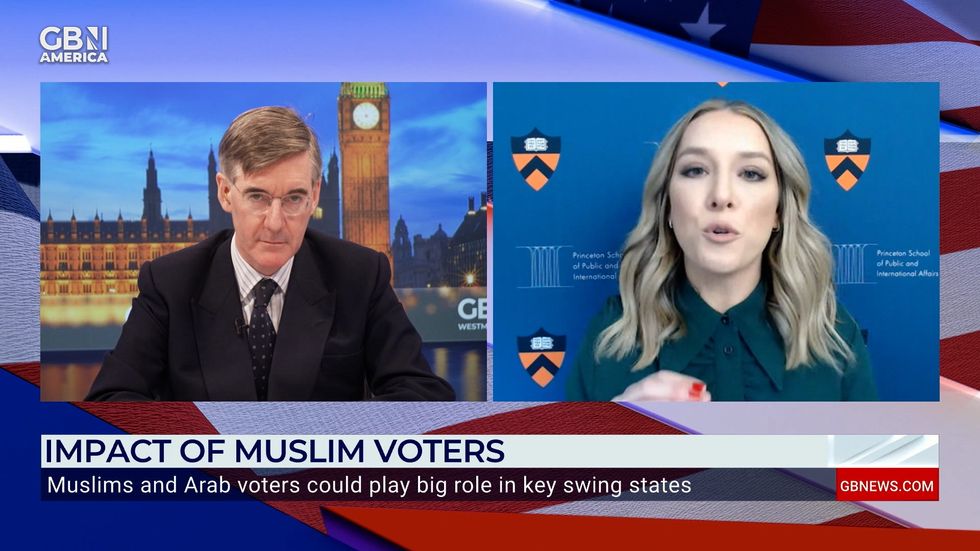 Jacob Rees-Mogg and Lauren Wright