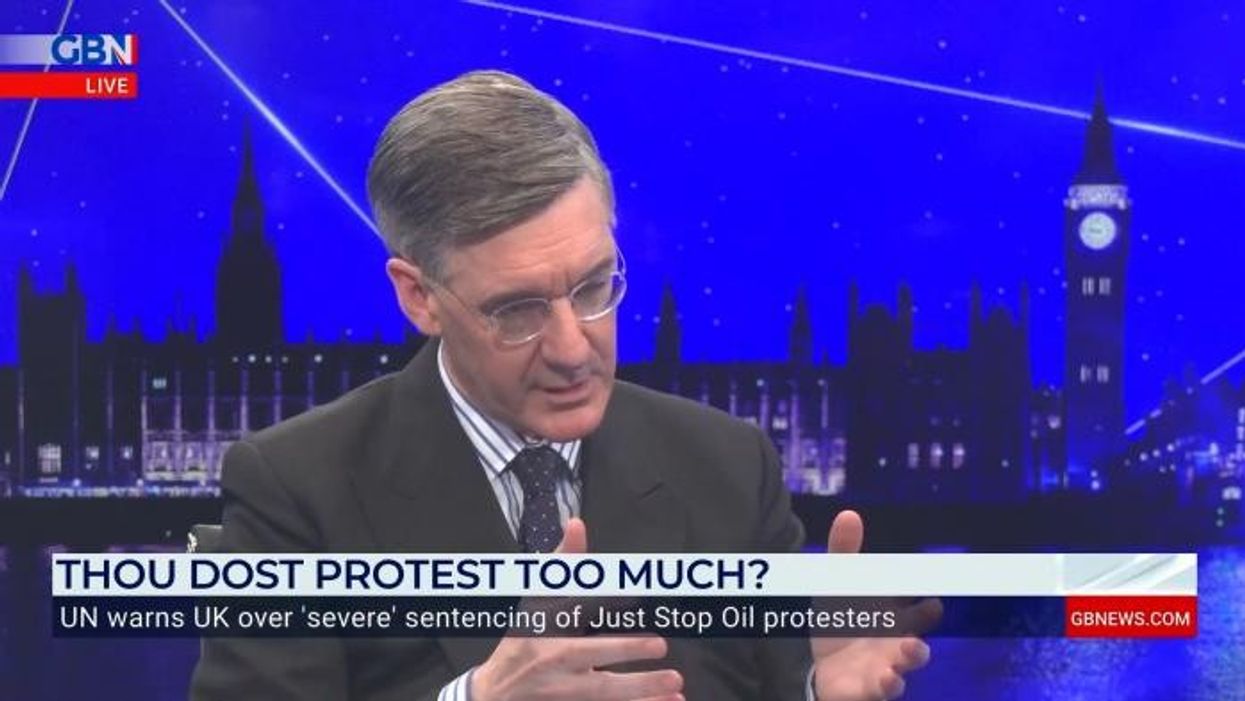 'That's b****cks!' Just Stop Oil spokesman swears, blocks camera, and interrupts Jacob Rees Mogg in fierce TV debate