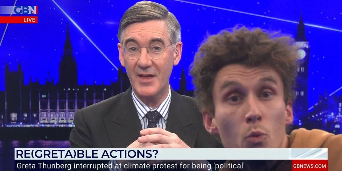 NextImg:'That's b****cks!' Just Stop Oil spokesman swears, blocks camera, and interrupts Jacob Rees Mogg in fierce TV debate