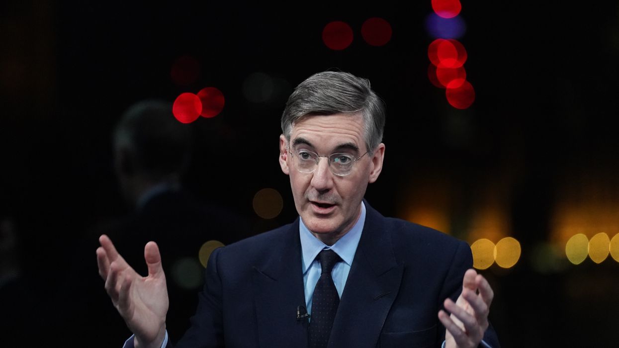 Jacob Rees-Mogg in the studio at GB News during his new show Jacob Rees-Mogg's State of The Nation
