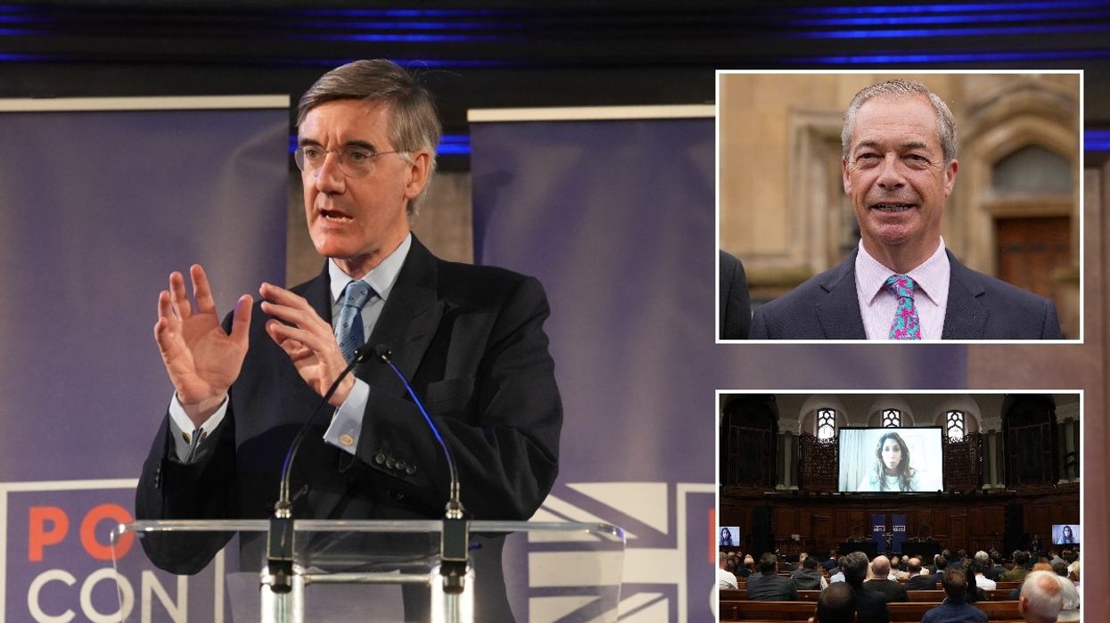 Jacob Rees-Mogg, Nigel Farage and Suella Braverman at Popular Convervatism event
