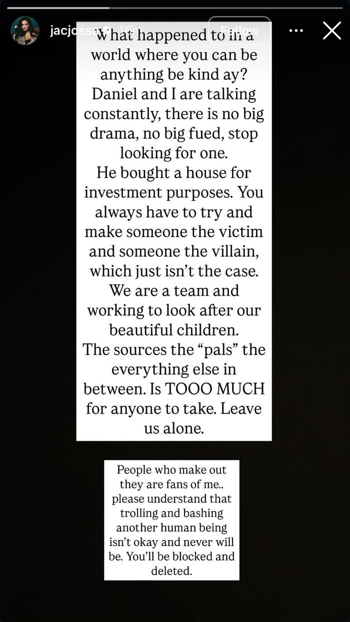 Jacqueline Jossa Instagram story