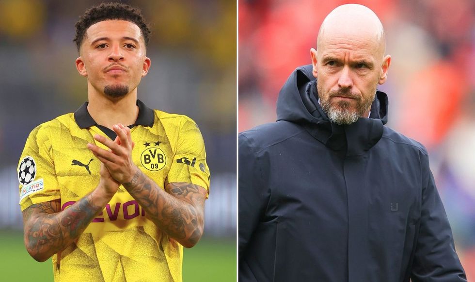 Jadon Sancho and Erik ten Hag