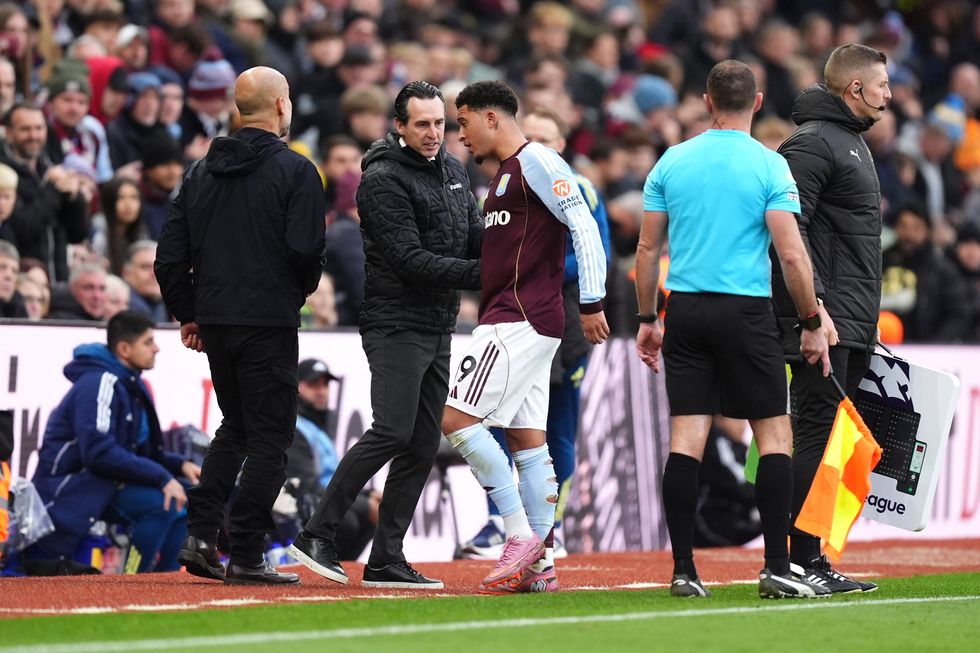 Jadon Sancho was not happy with manager Unai Emery after he was taken off