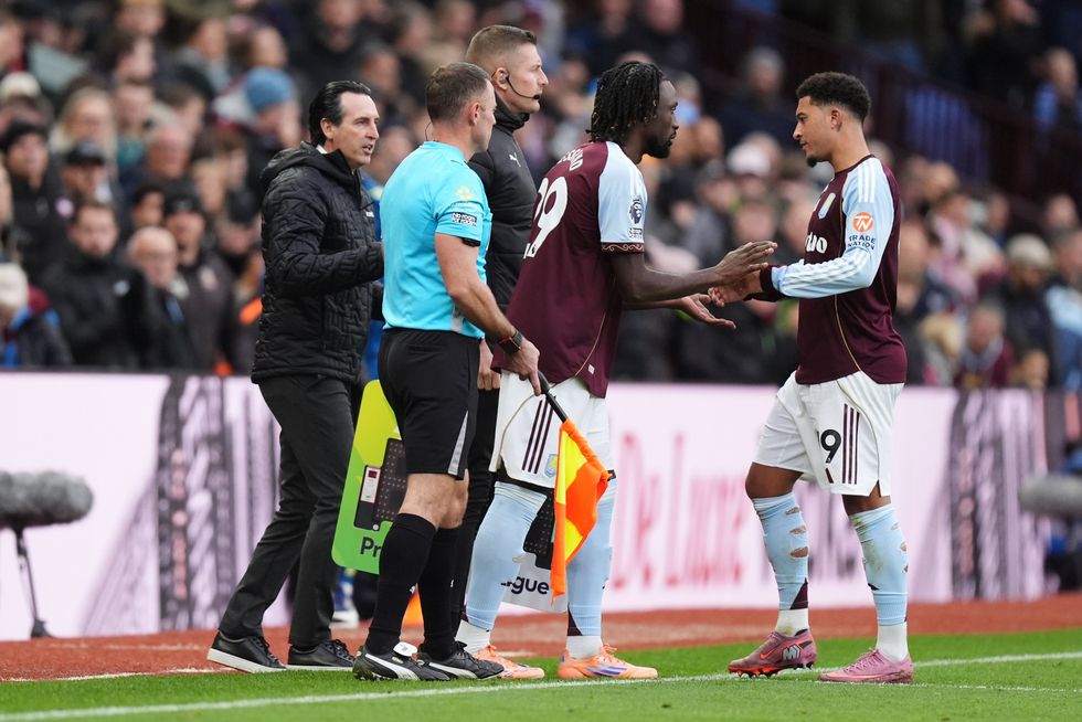 Jadon Sancho was subbed on before being taken off after the break