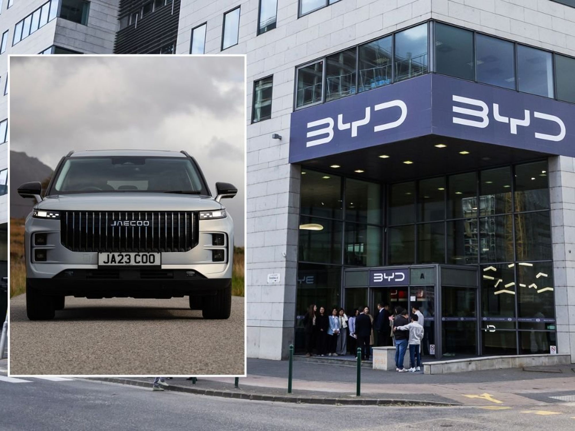 Jaecoo 7 and a BYD office