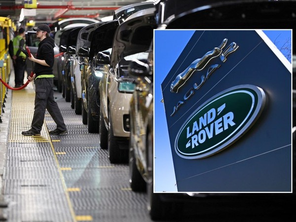 Jaguar Land Rover production facility and a JLR logo