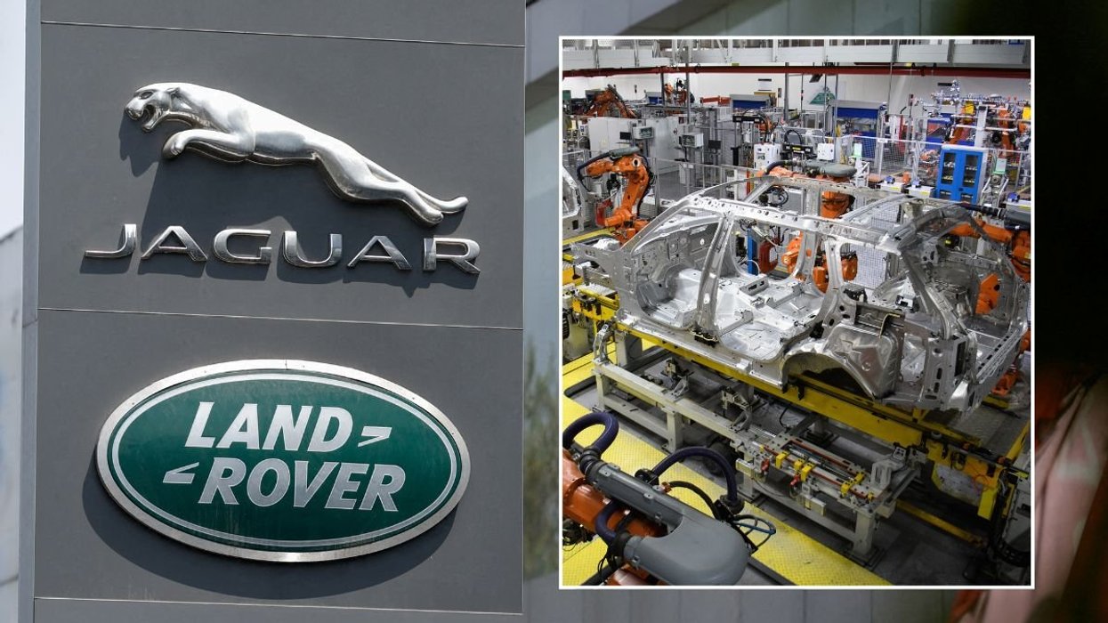 Jaguar Land Rover sign and the JLR Solihull plant
