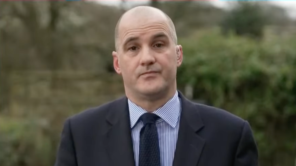 Jake Berry being interviewed outside