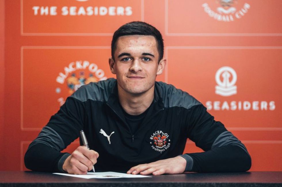 Jake Daniels, signing for Blackpool