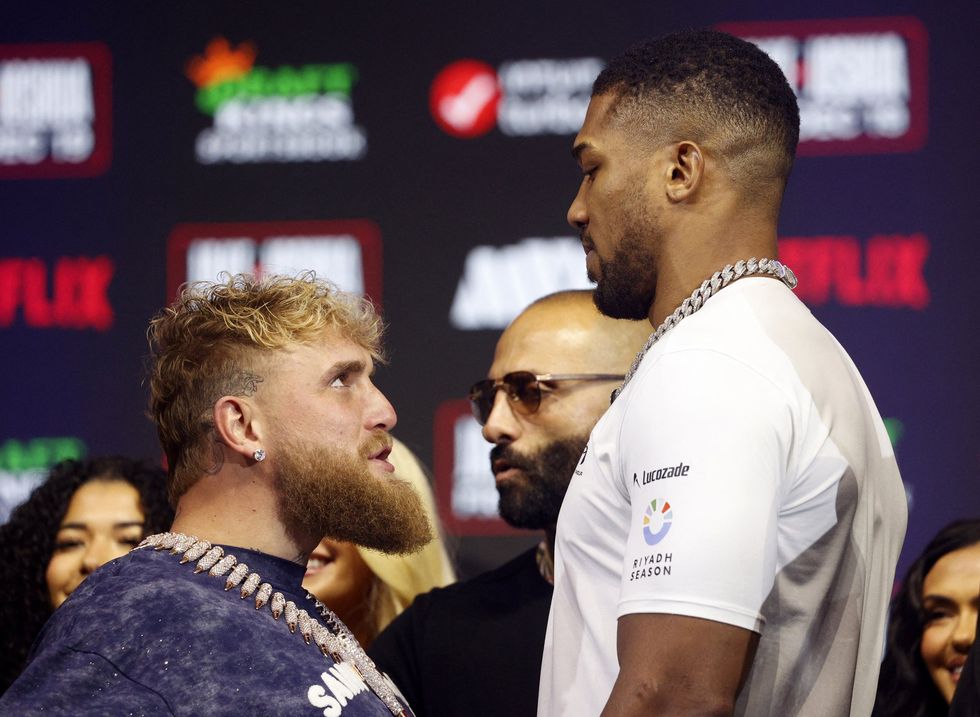 Jake Paul looked puny compared to Anthony Joshua at their face-off
