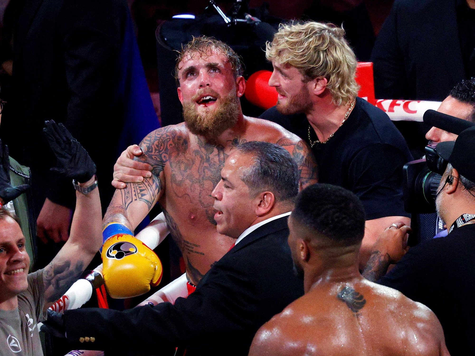 Jake Paul was beaten by Anthony Joshua after a technical knockout in the sixth round