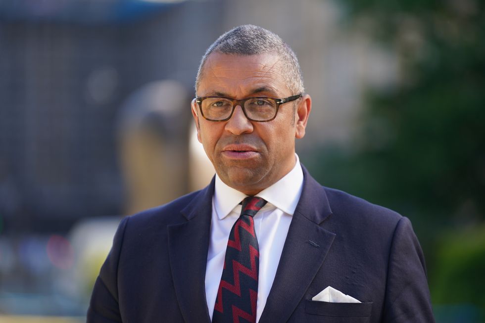 James Cleverly addressed his counterparts at the meeting.