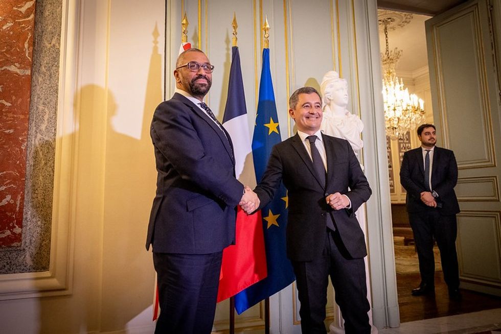 James Cleverly and \u200bG\u00e9rald Darmanin met for talks earlier today