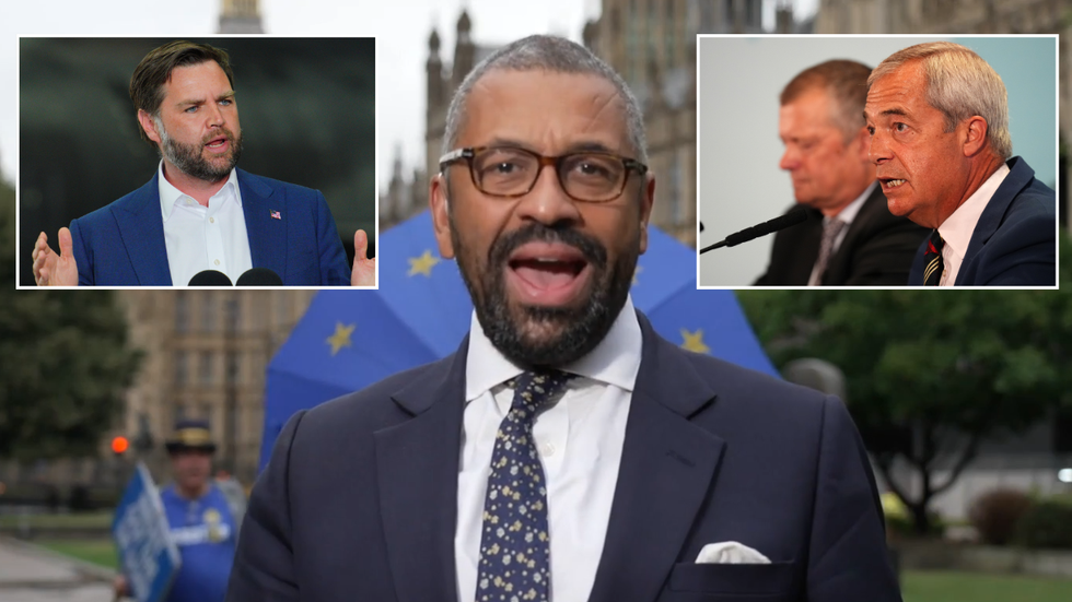 James Cleverly, JD Vance and Nigel Farage