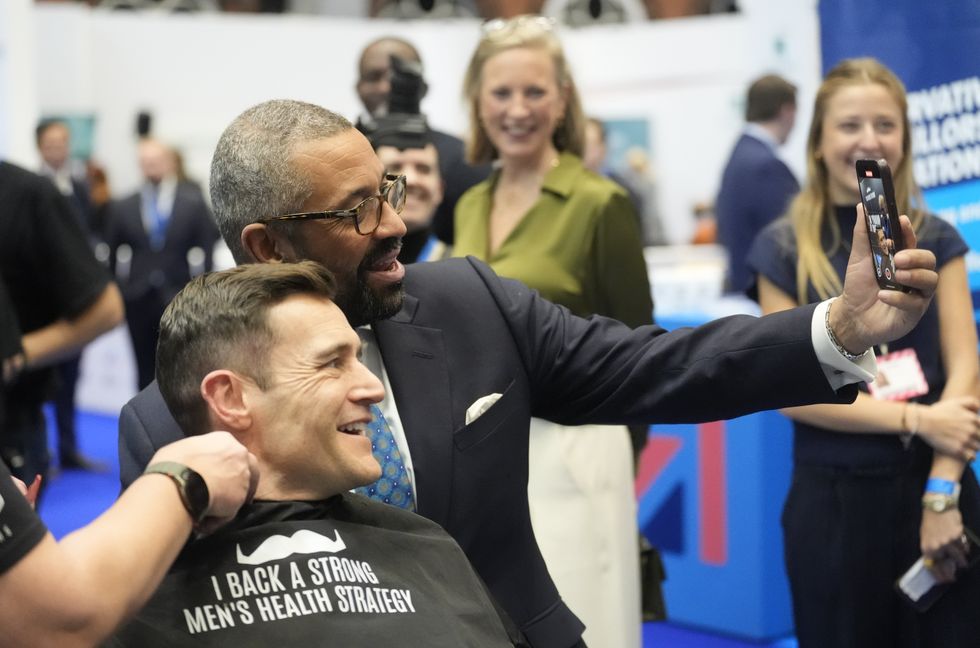 James Cleverly rattled off barbs at Mr Farage on the sidelines of this year's Conservative Party conference