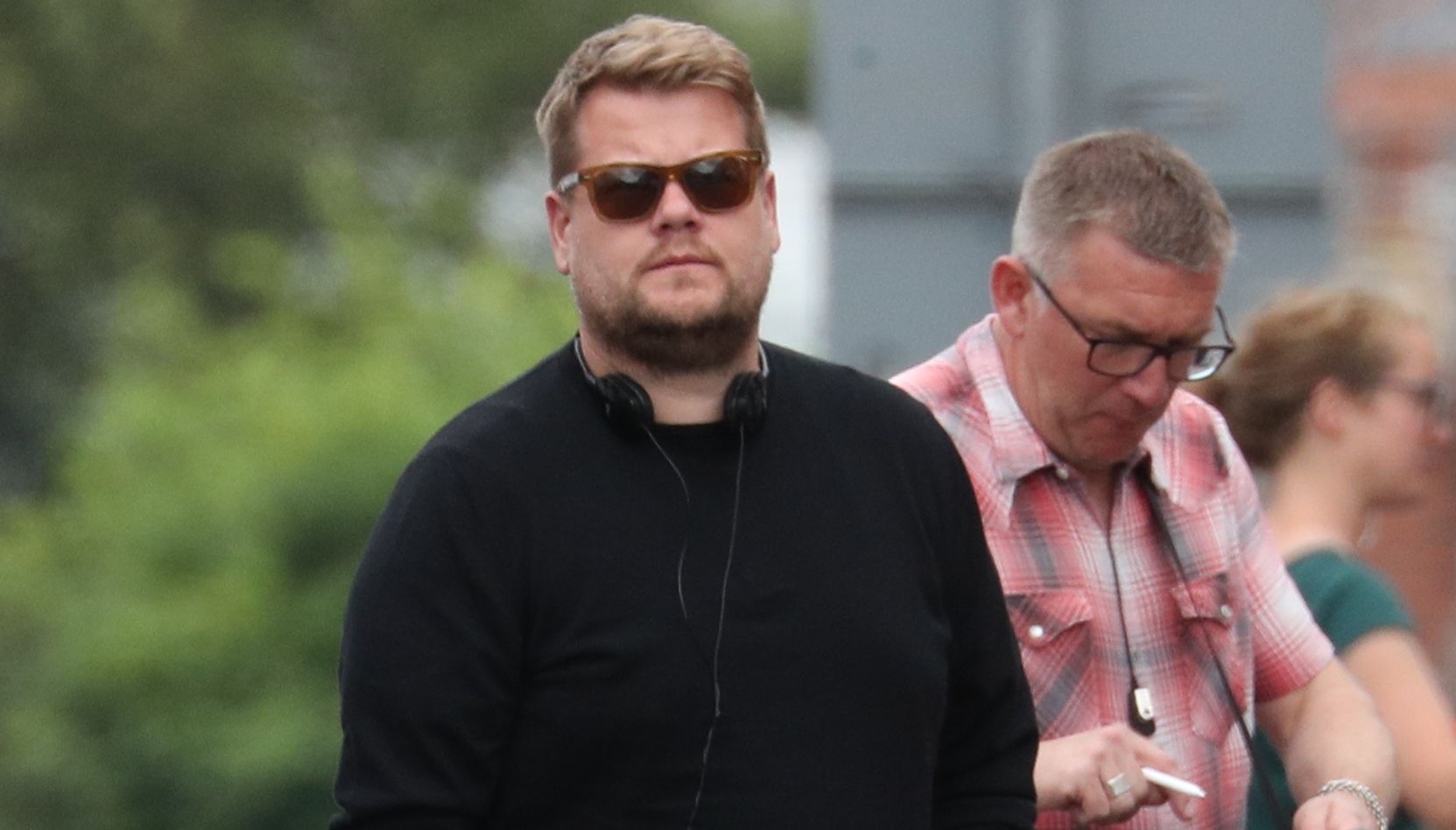 James Corden during filming for the Gavin and Stacey Christmas special at Barry in the Vale of Glamorgan, Wales.