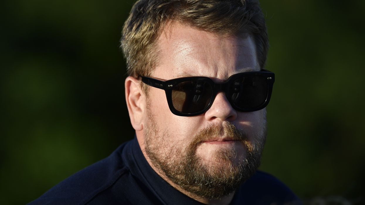 James Corden enjoying the warm weather in London's Primrose Hill
