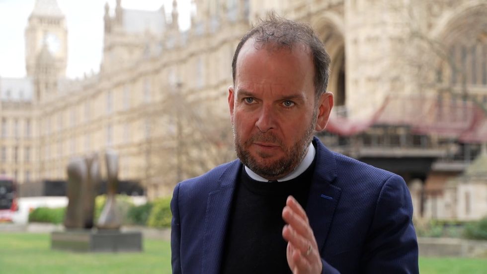 James Daly speaking from College Green to GB News