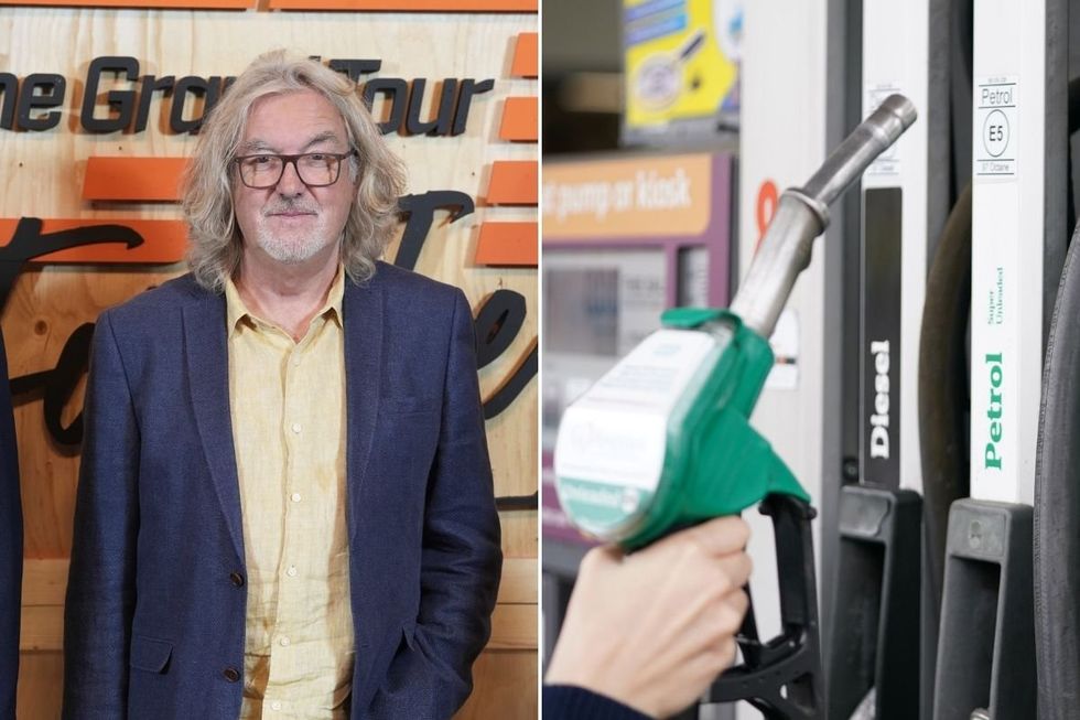 James May and a petrol and diesel pump