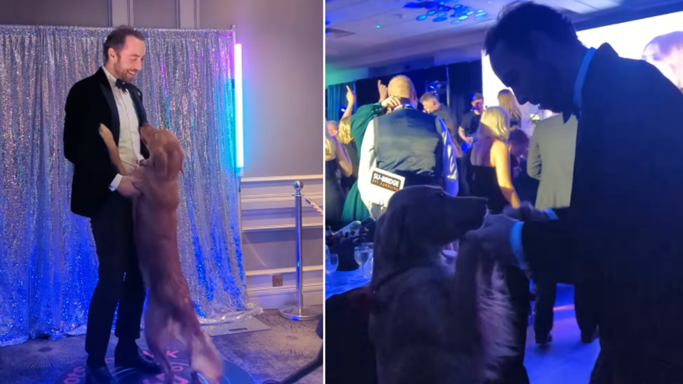James Middleton dancing with his dog