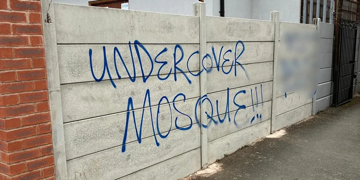 Mosque sprayed with racist graffiti for second time in just TWO days Mosque sprayed with racist graffiti for second time in just TWO days