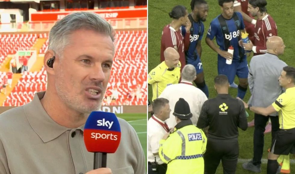 Jamie Carragher talked about the racist abuse incident at half-time