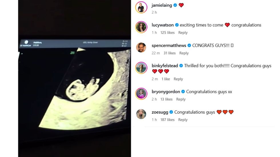 Jamie Laing and Sophie Habboo post