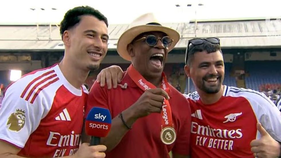 Jamie Redknapp jokingly compared Ian Wright to controversial internet personality Salt Bae after the Arsenal legend joined players on the pitch during the club's Premier League title celebrations on Sunday
