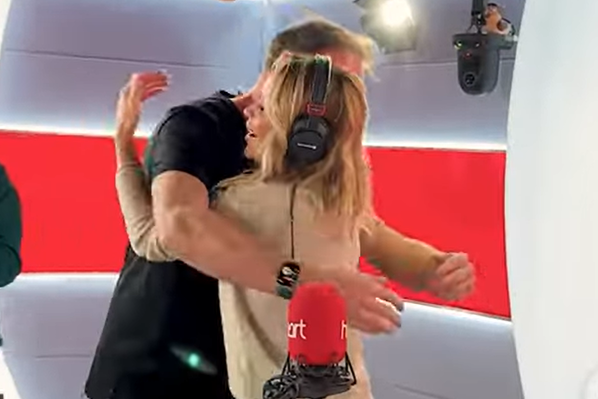 Jamie Theakston embraces Amanda Holden