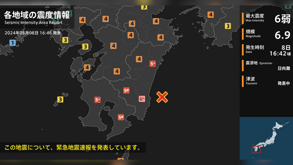Japan earthquake map