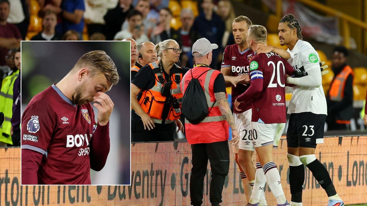 Jarrod Bowen apologises after being held back by stewards in dispute with West Ham fans