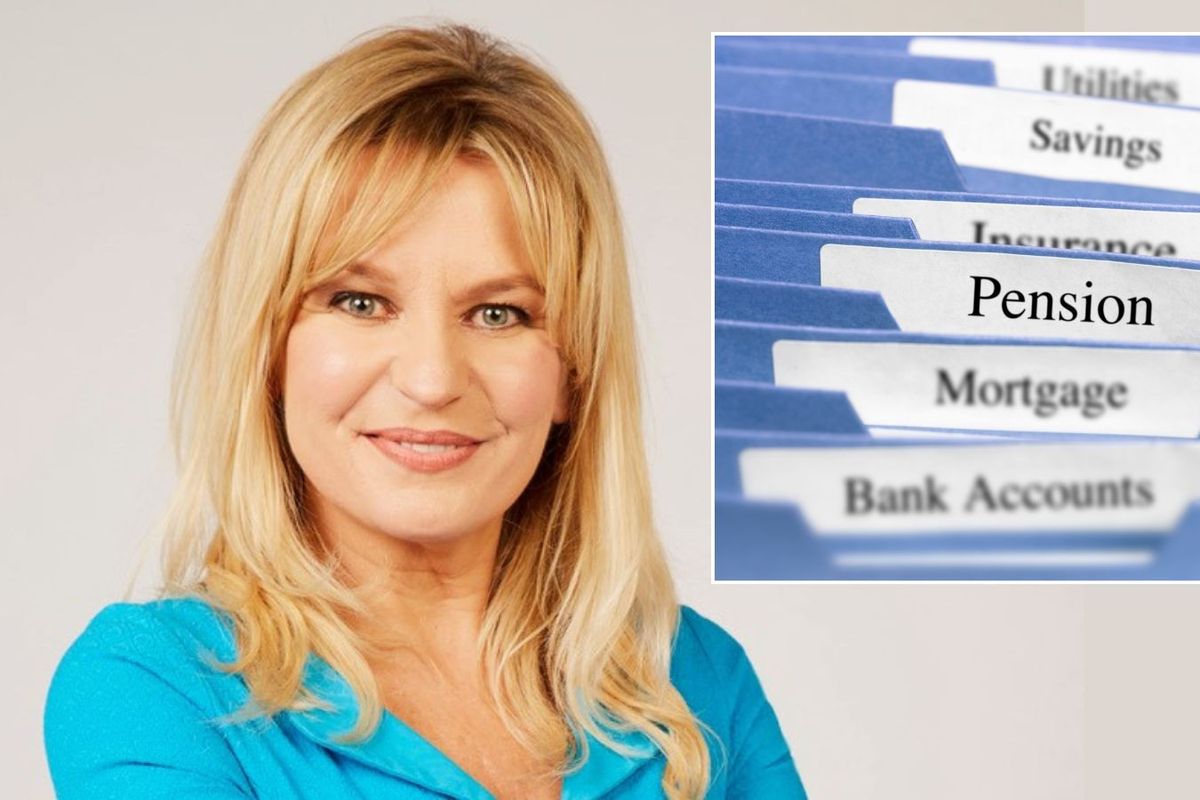 Jasmine Birtles and financial folders with label stating 'pension' 