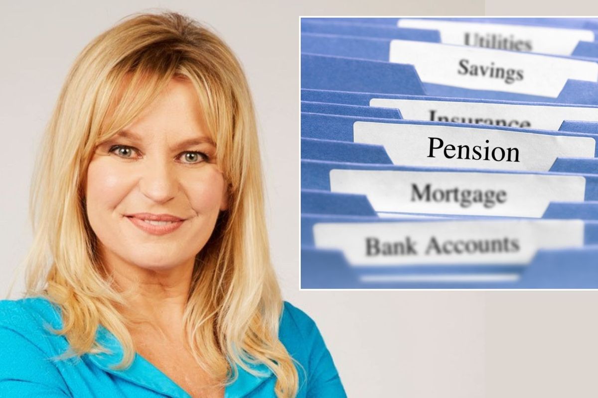 Jasmine Birtles in pictures beside pension folder