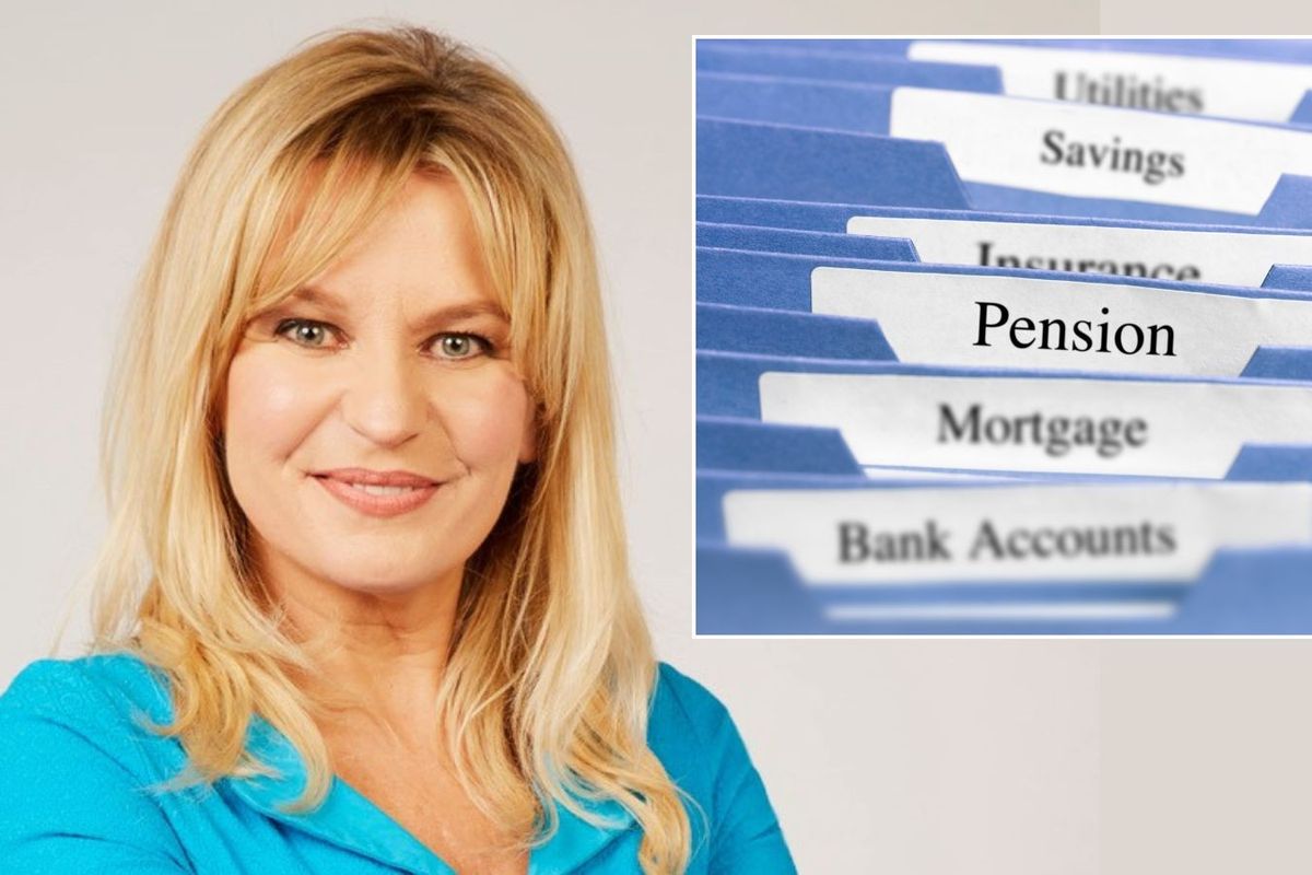 Jasmine Birtles in pictures beside pension folder