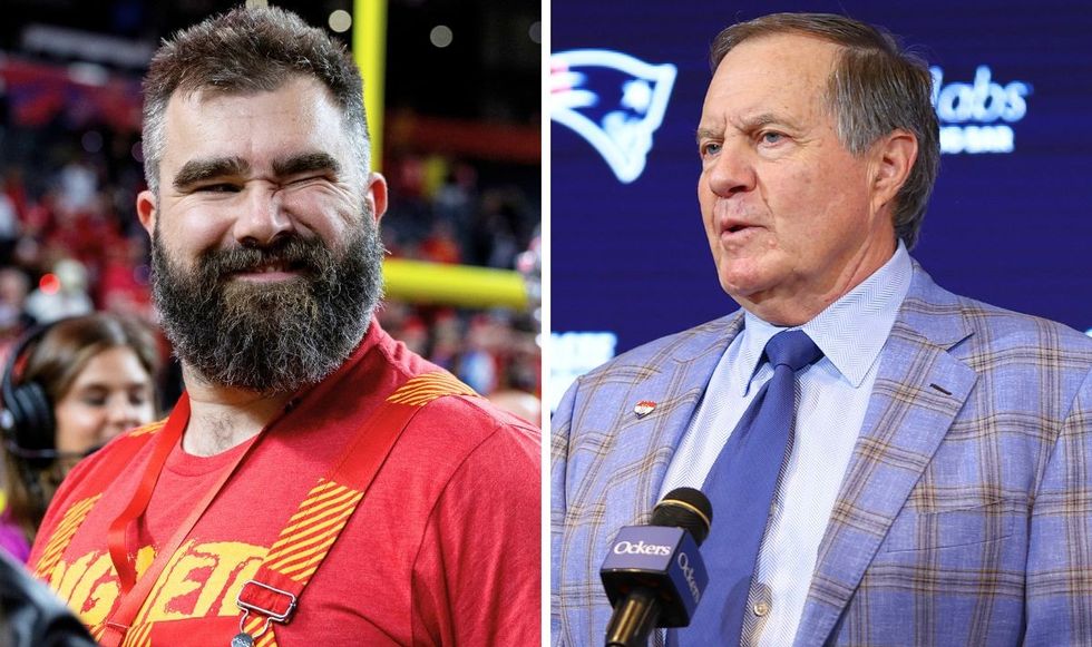 Jason Kelce and Bill Belichick