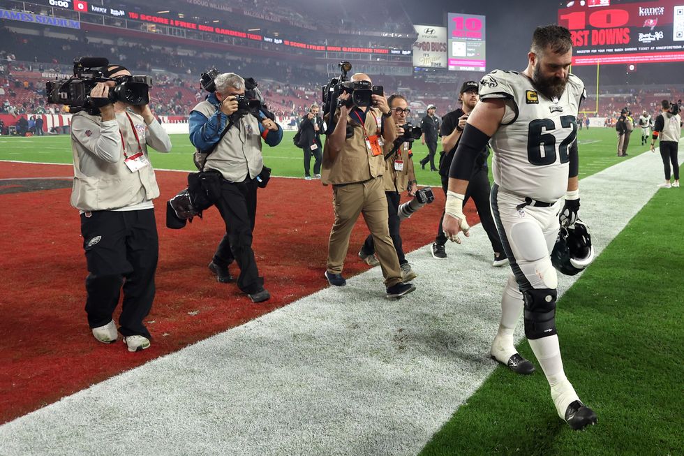 Jason Kelce was emotional as he left the field