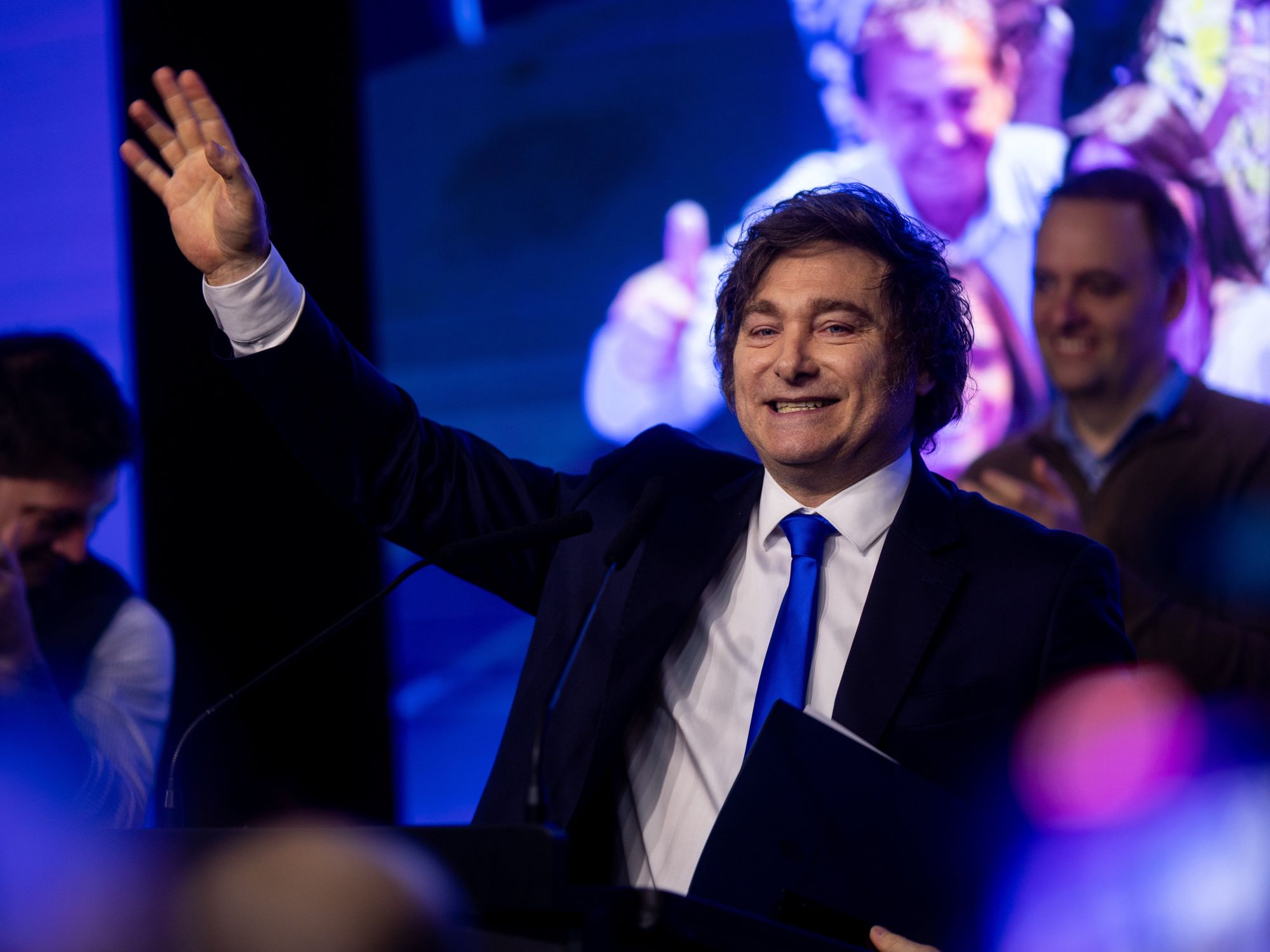 Javier Milei celebrates his victory in Buenos Aires