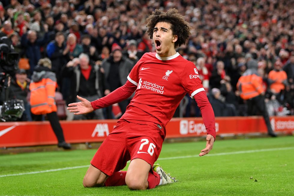 Jayden Danns' two goals led to wild celebrations in Anfield
