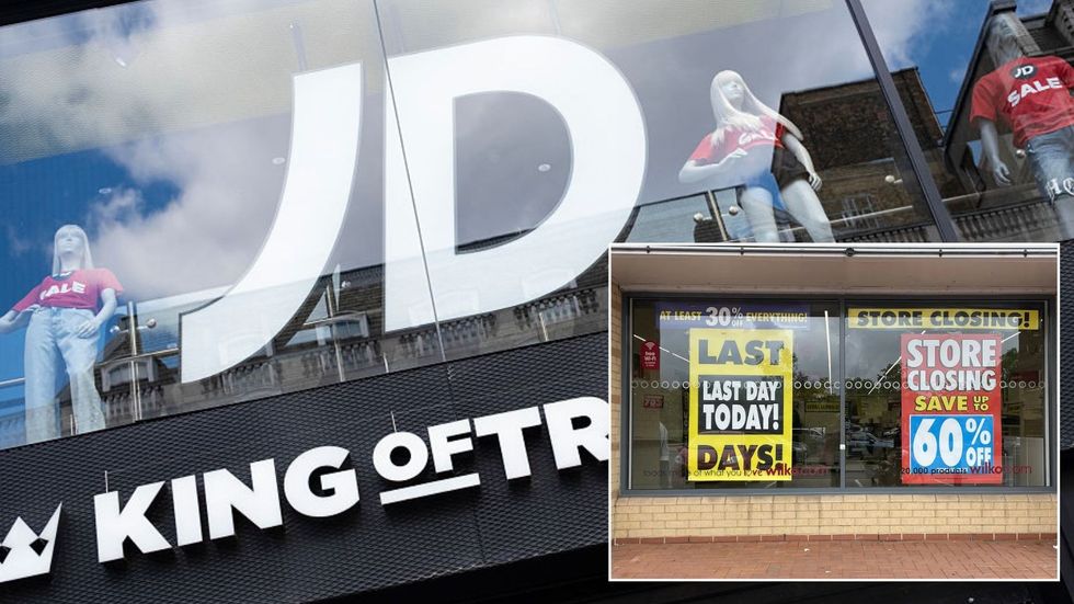 JD Sports and a closing down shop window