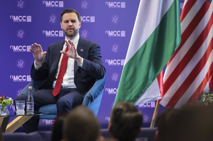 JD Vance speaking in Hungary