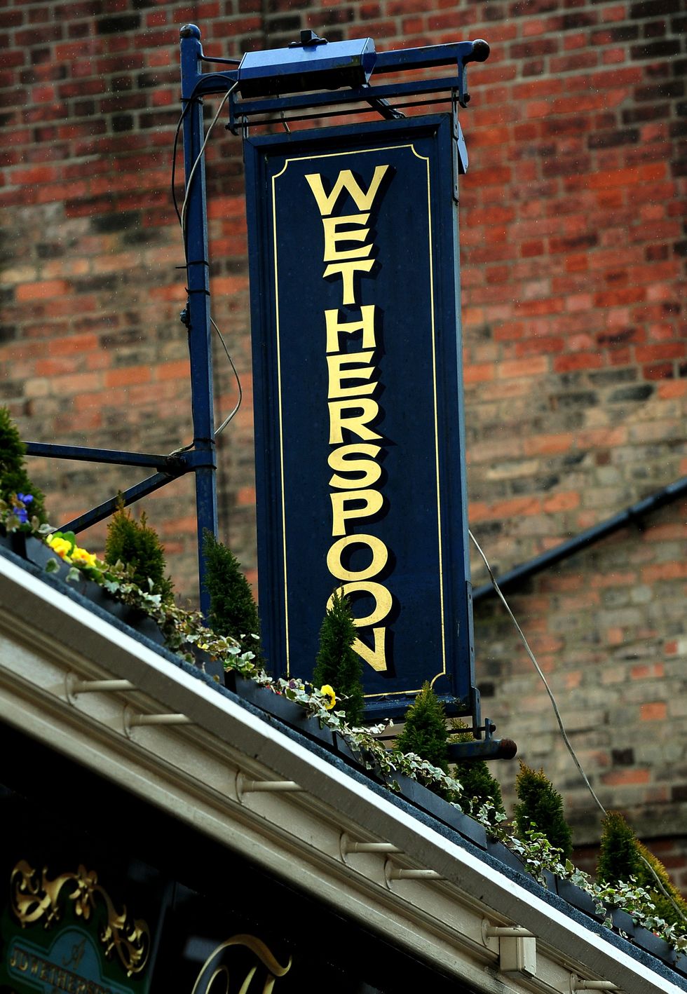 JD Wetherspoon logo outside a pub