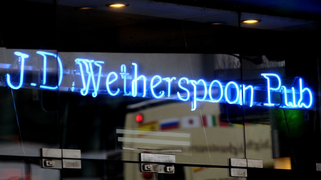 JD Wetherspoon sign above pub
