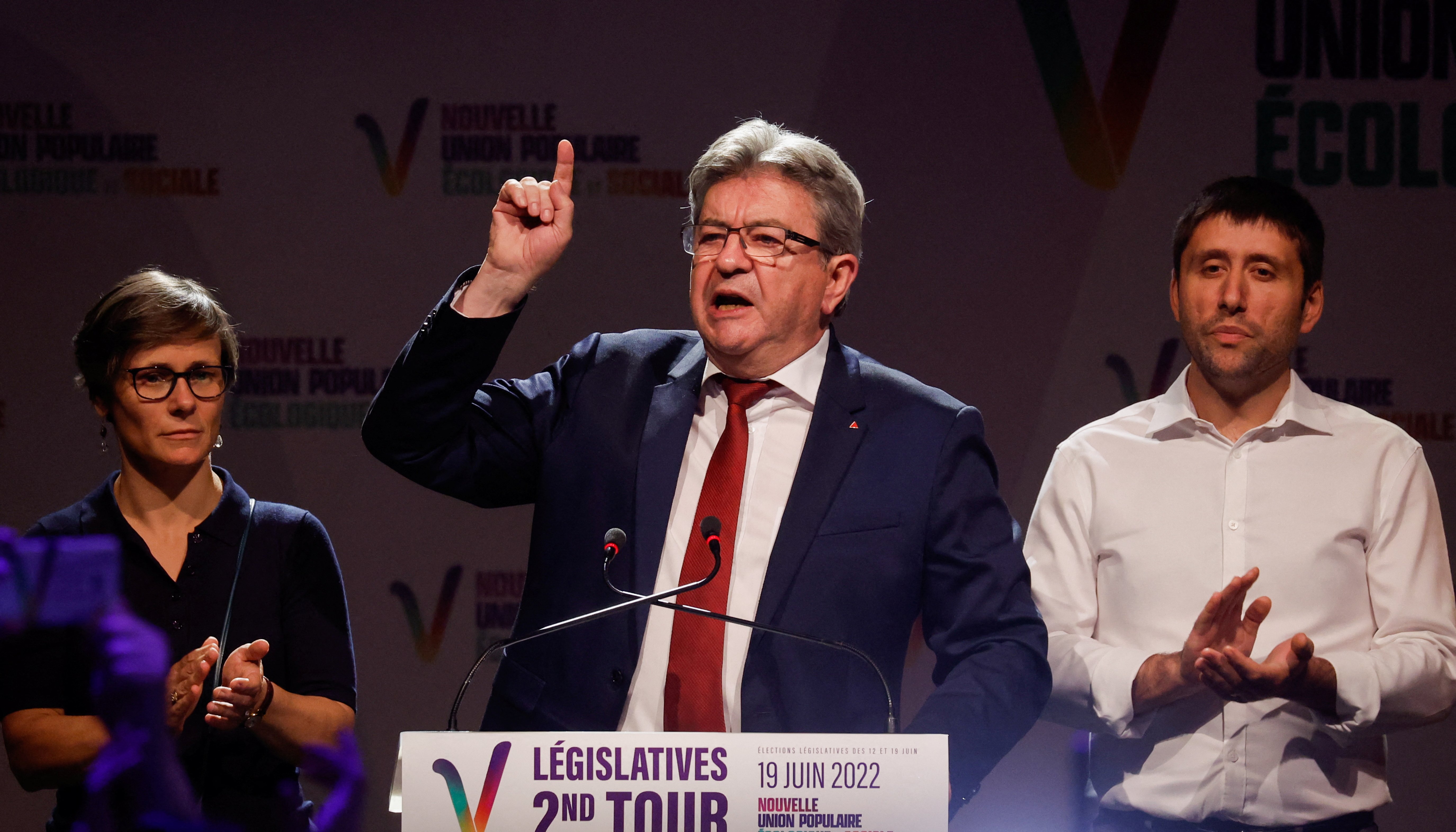 Jean-Luc Melenchon, leader of French far-left opposition party La France Insoumise.